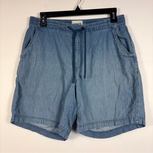 Pact Chambray Organic Cotton Denim Shorts Pull On Beach Boho